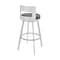 Armen Living Lynof Swivel Bar Stool in Silver Metal with Gray Faux Leather 840254335530 - alternate 2